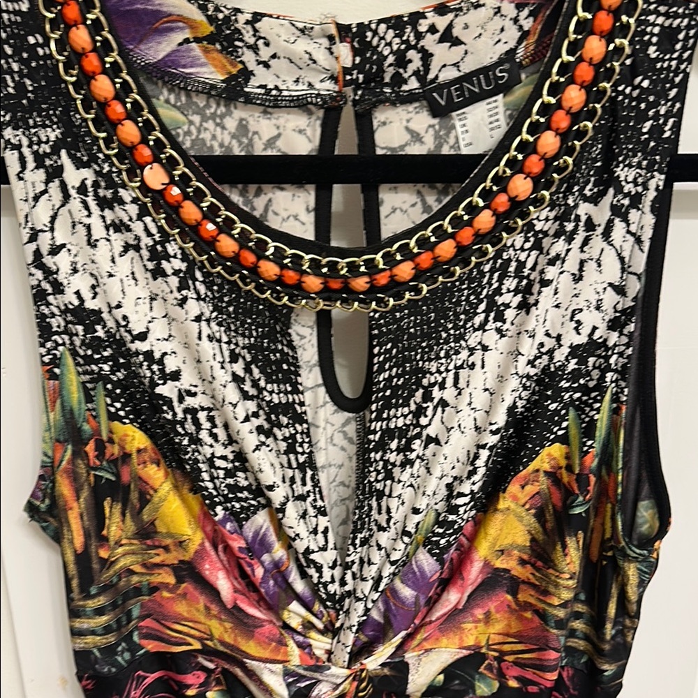 💥VENUS BUNDLE💥Multicolor Sleeveless Dress and Top Bundle -Jewel Accents SZ Large - Picture 7 of 17